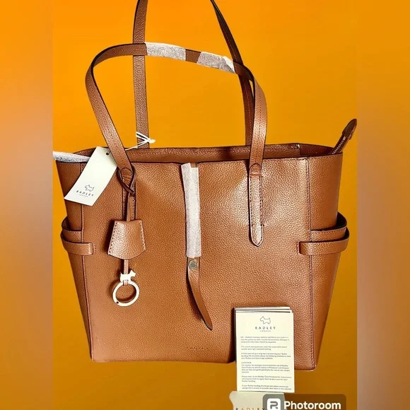 Radley London NWT Leather Shoulder Bag & Dust Bag Lg Abington Road Tan - Picture 2 of 16